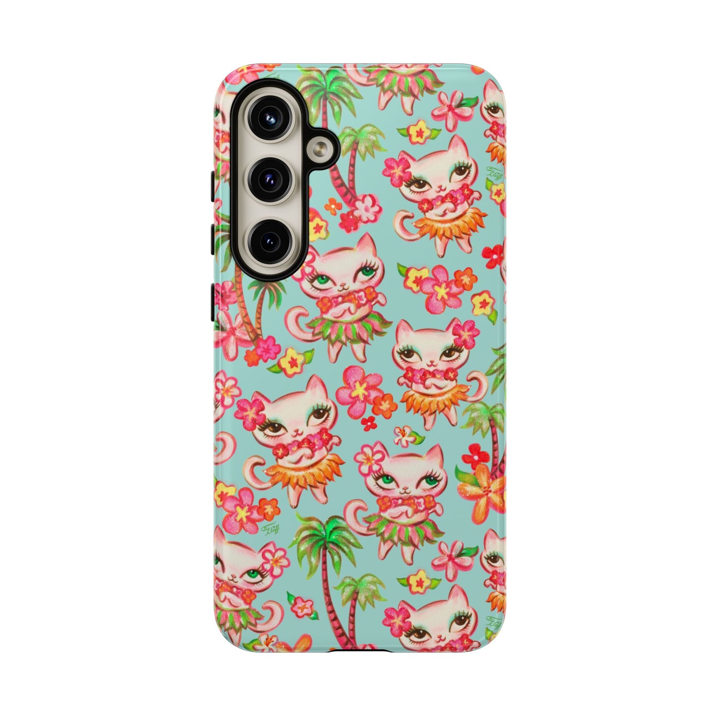 Hula Kitties Aqua • Tough Phone Case