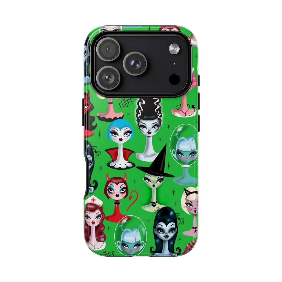 Spooky Dolls Green • Tough Phone Case