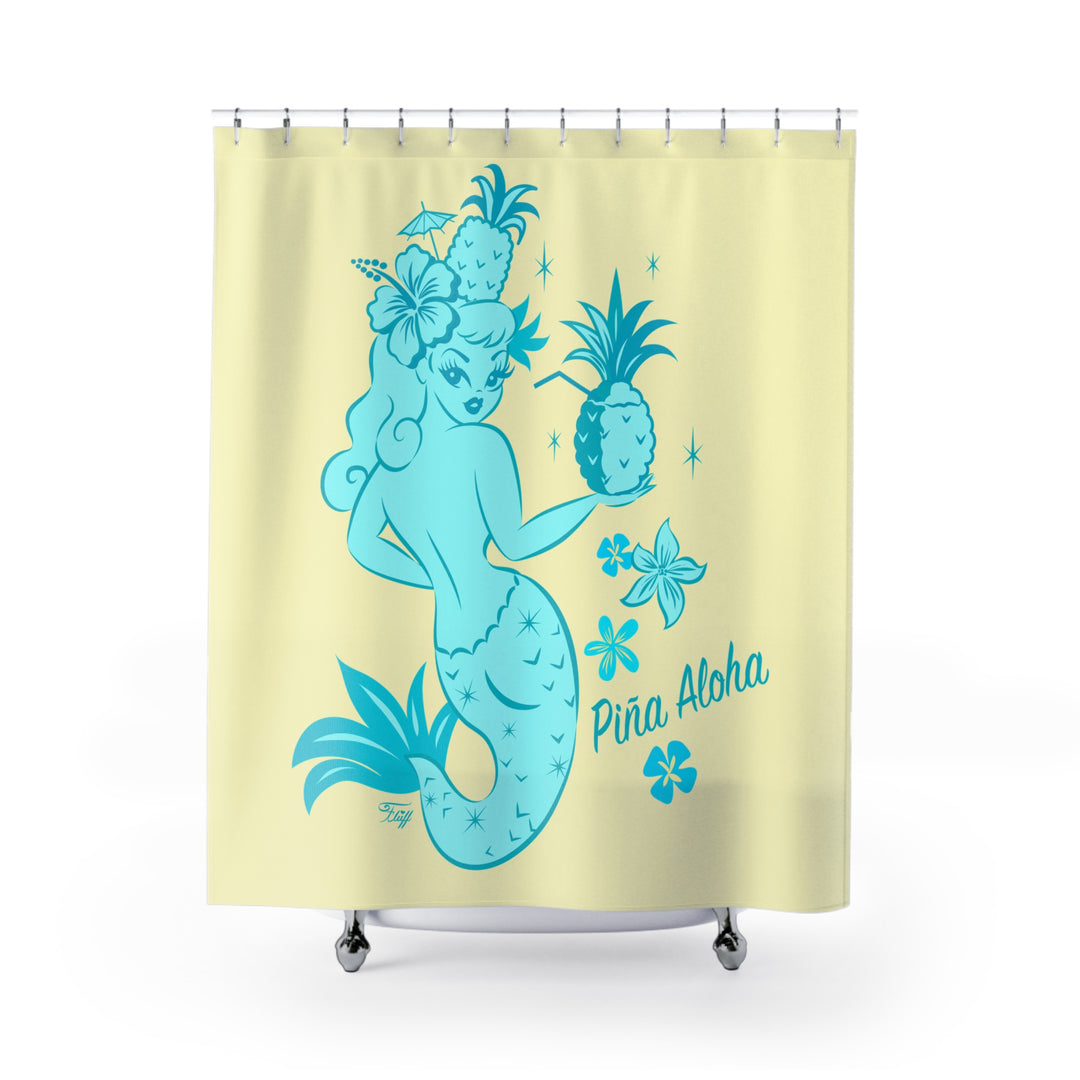 Pineapple Mermaid Grotto • Shower Curtain
