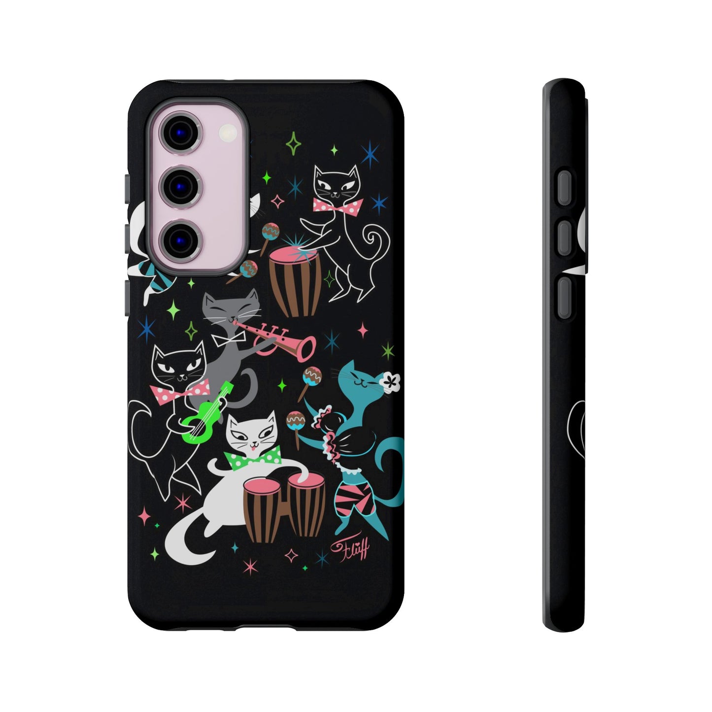 Mambo Kitties Band on Black • Tough Phone Case