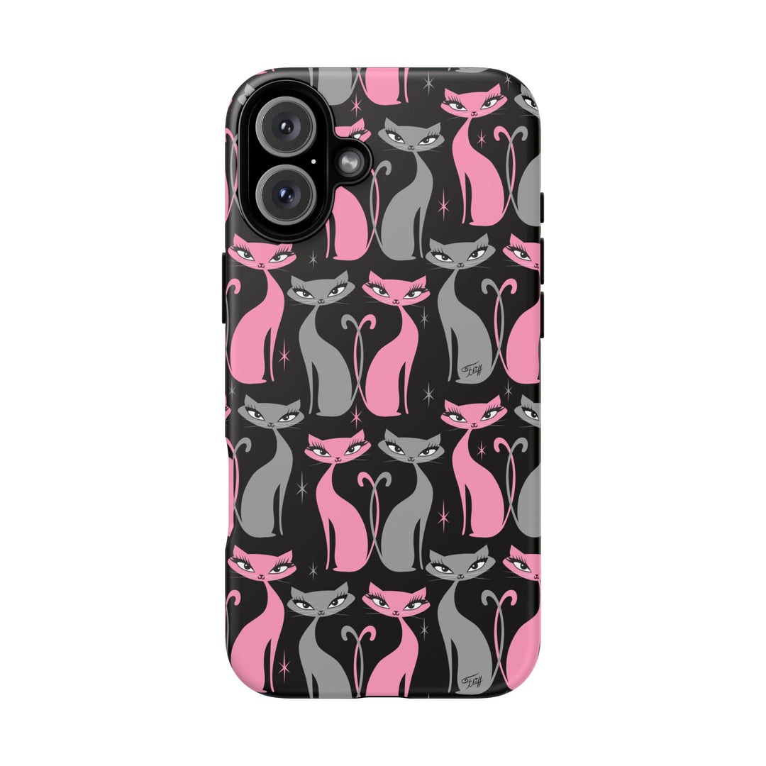 Mod Love Cats on Black • Tough Phone Case