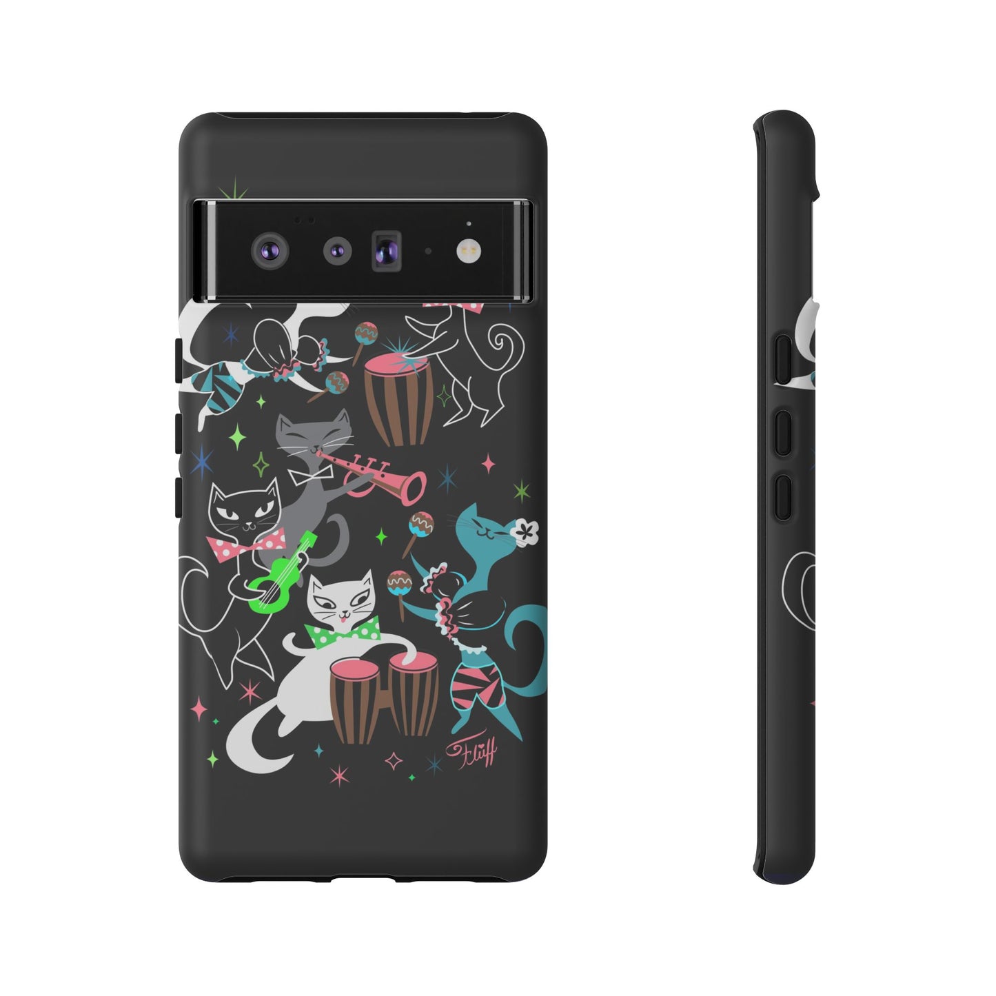 Mambo Kitties Band on Black • Tough Phone Case