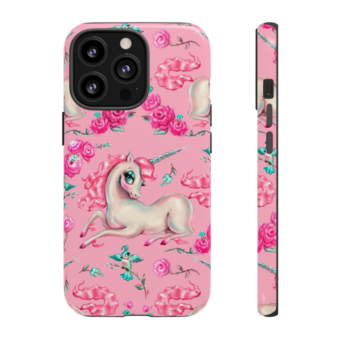 Unicorns and Roses on Pink • Tough Phone Case