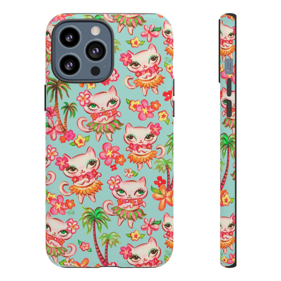 Hula Kitties Aqua • Tough Phone Case