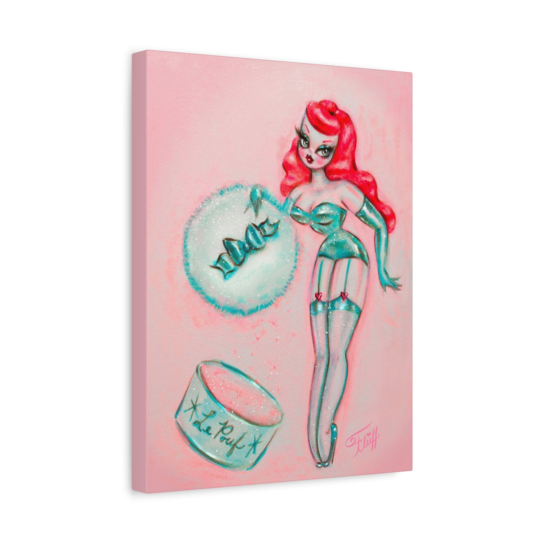 Redhead Mint Powder Puff Girl • Canvas Gallery Wrap