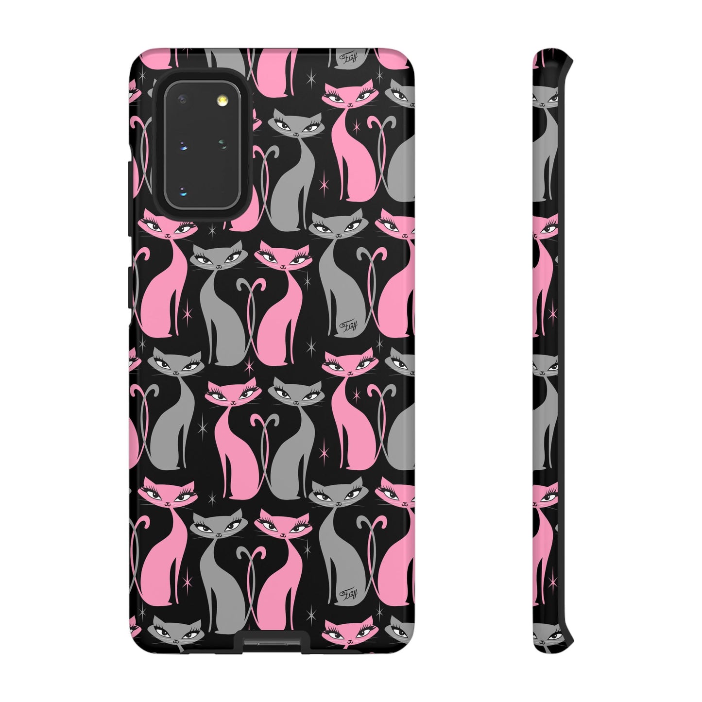 Mod Love Cats on Black • Tough Phone Case