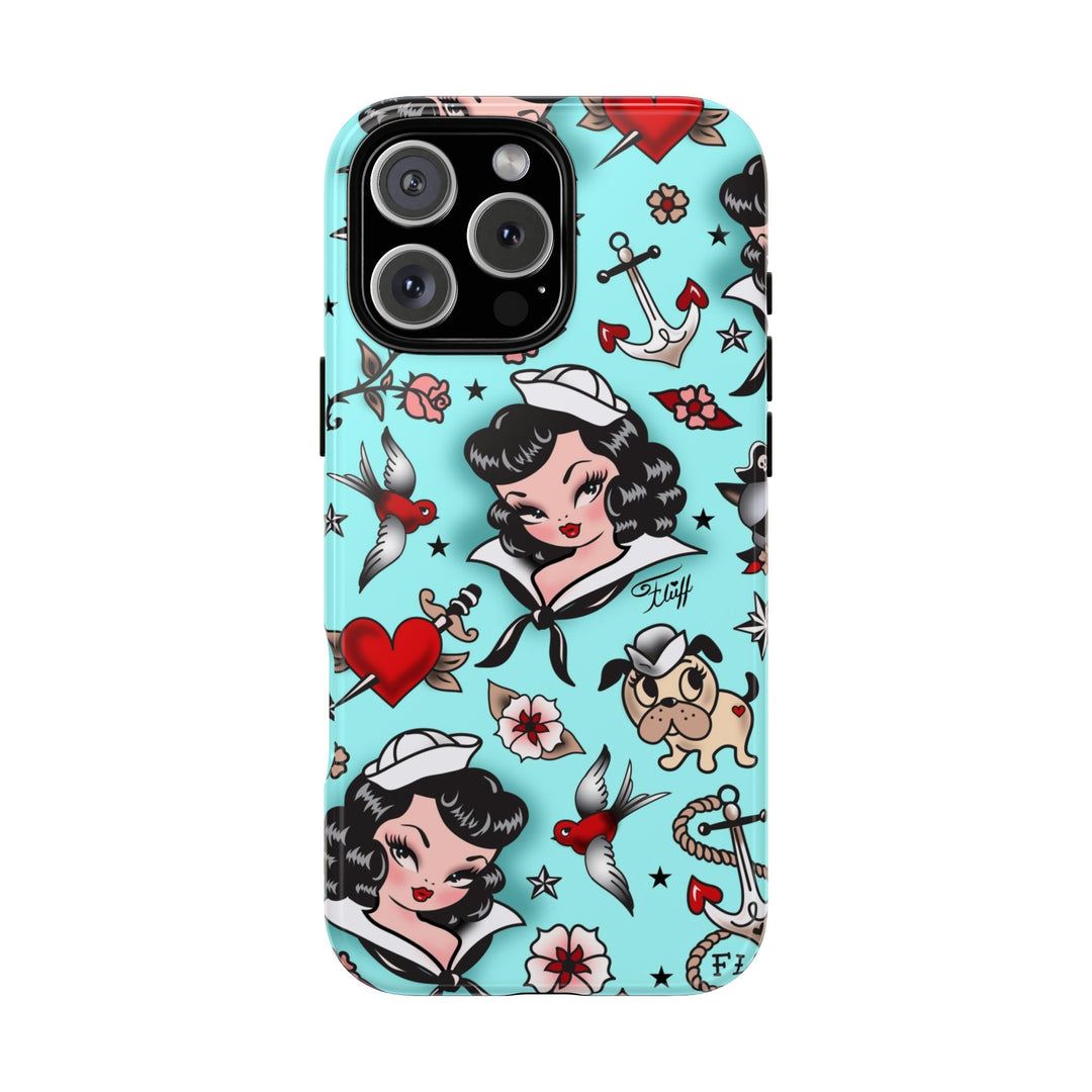 Suzy Sailor Girl on Light Blue • Phone Case