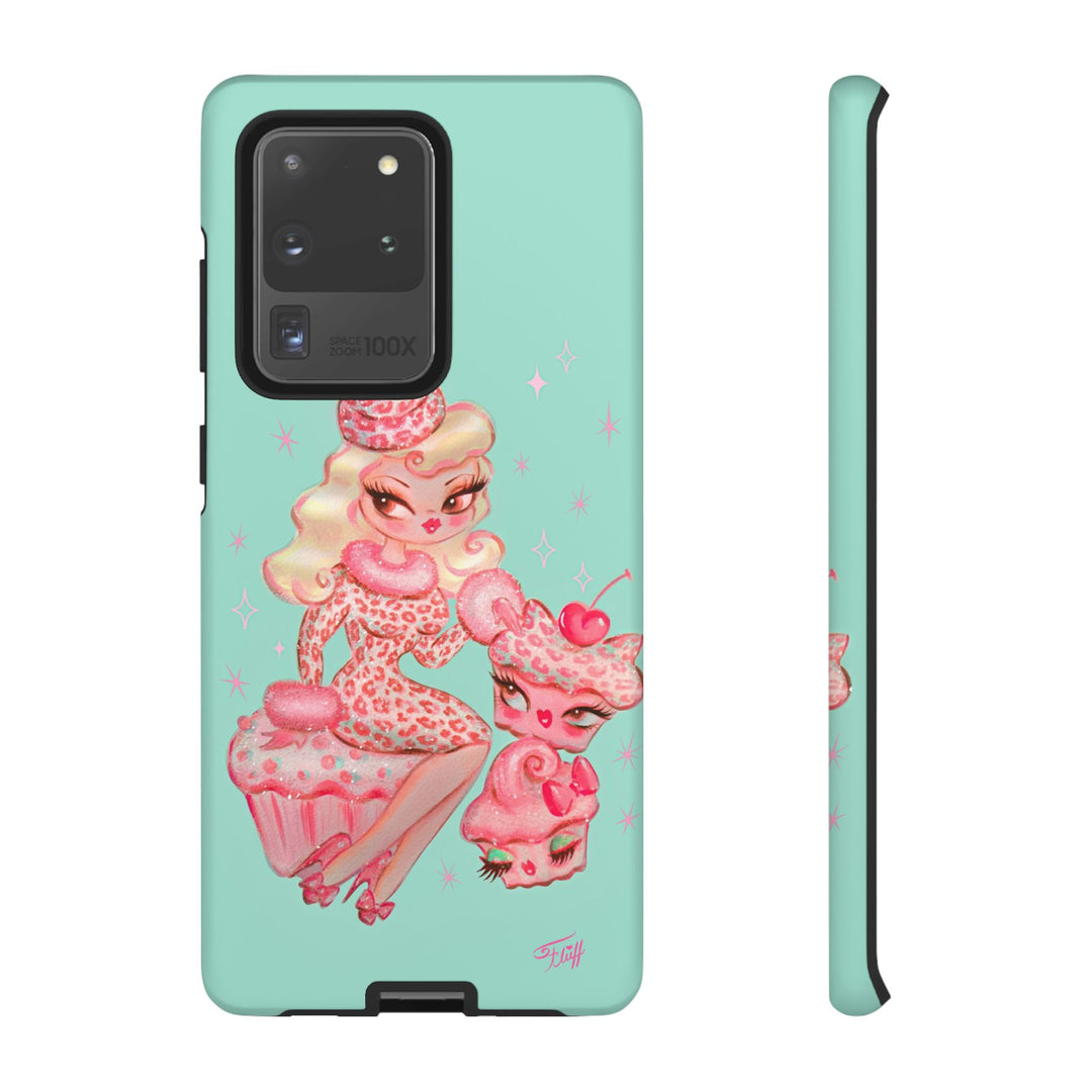 Leopard and Pink Cupcake Girl • Tough Phone Case