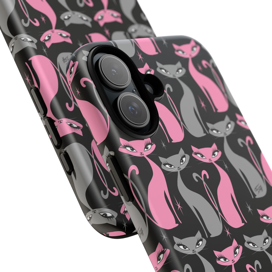 Mod Love Cats on Black • Tough Phone Case