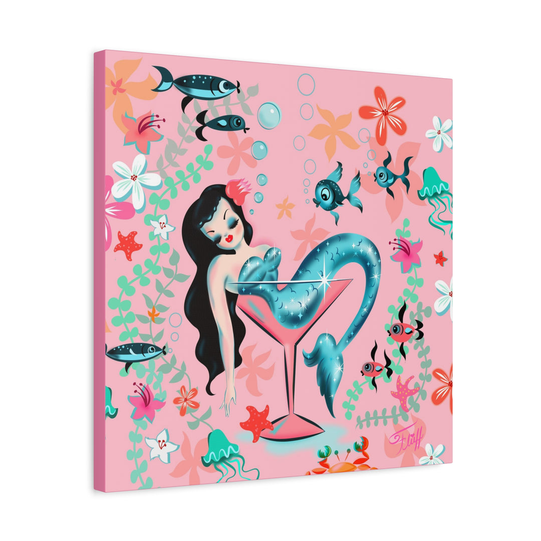 Tipsy Mermaid Peachy Pink • Canvas Gallery Wrap