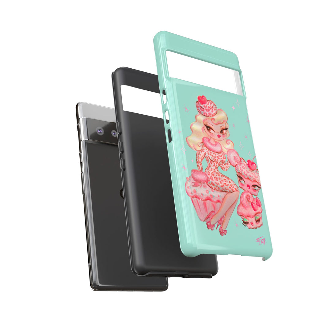 Leopard and Pink Cupcake Girl • Tough Phone Case