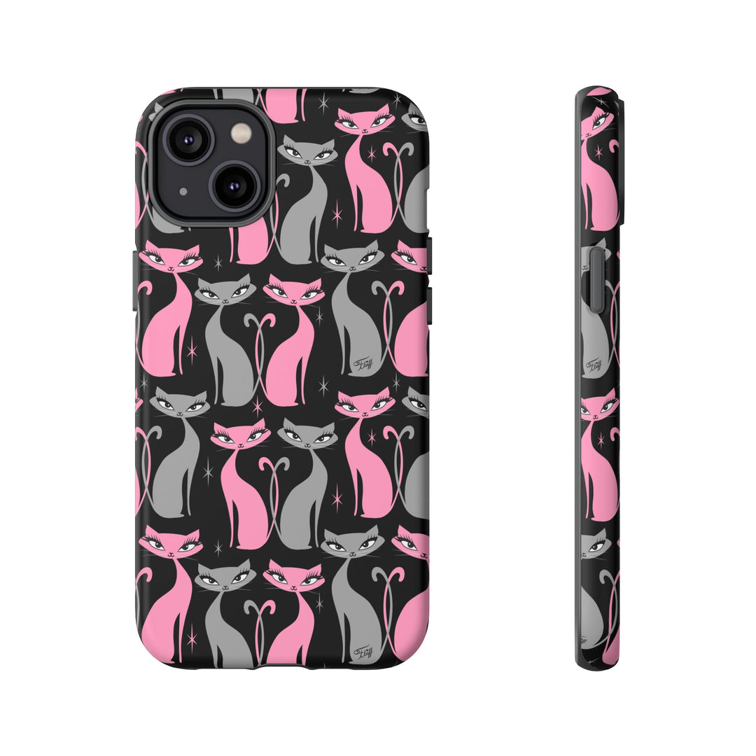 Mod Love Cats on Black • Tough Phone Case