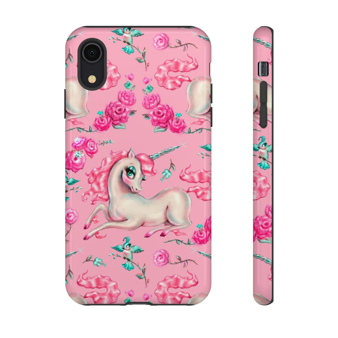 Unicorns and Roses on Pink • Tough Phone Case