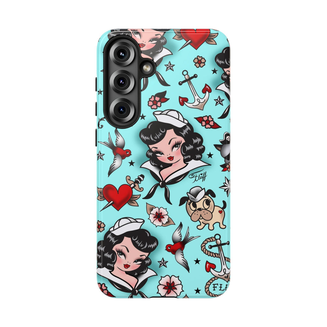 Suzy Sailor Girl on Light Blue • Phone Case