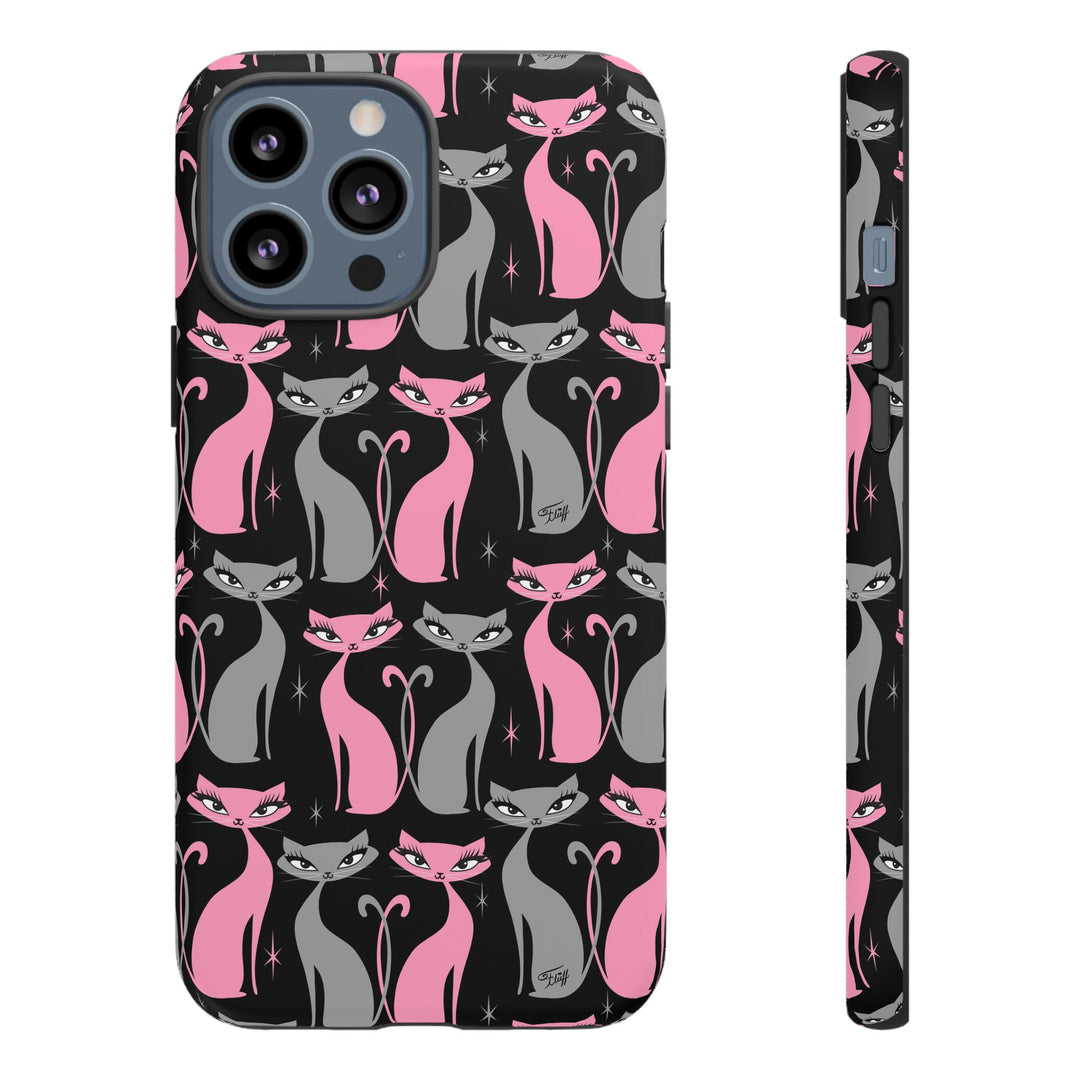 Mod Love Cats on Black • Tough Phone Case