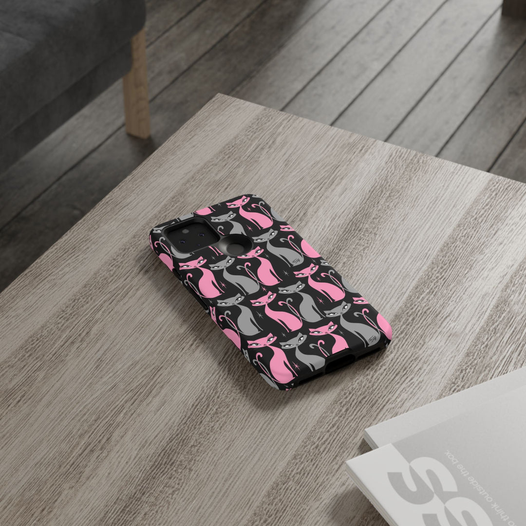 Mod Love Cats on Black • Tough Phone Case