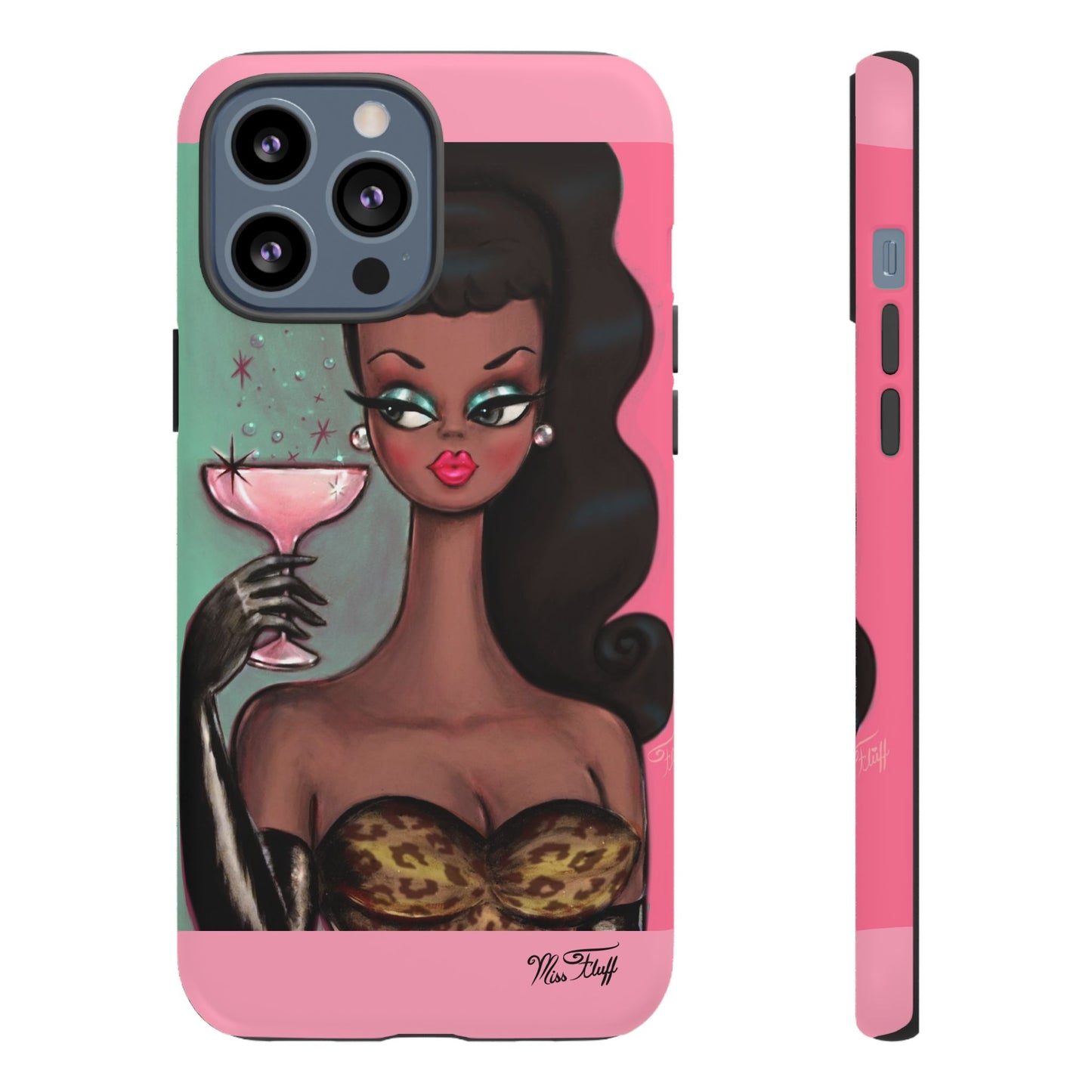 Brunette with Pink Champagne • Tough Phone Case