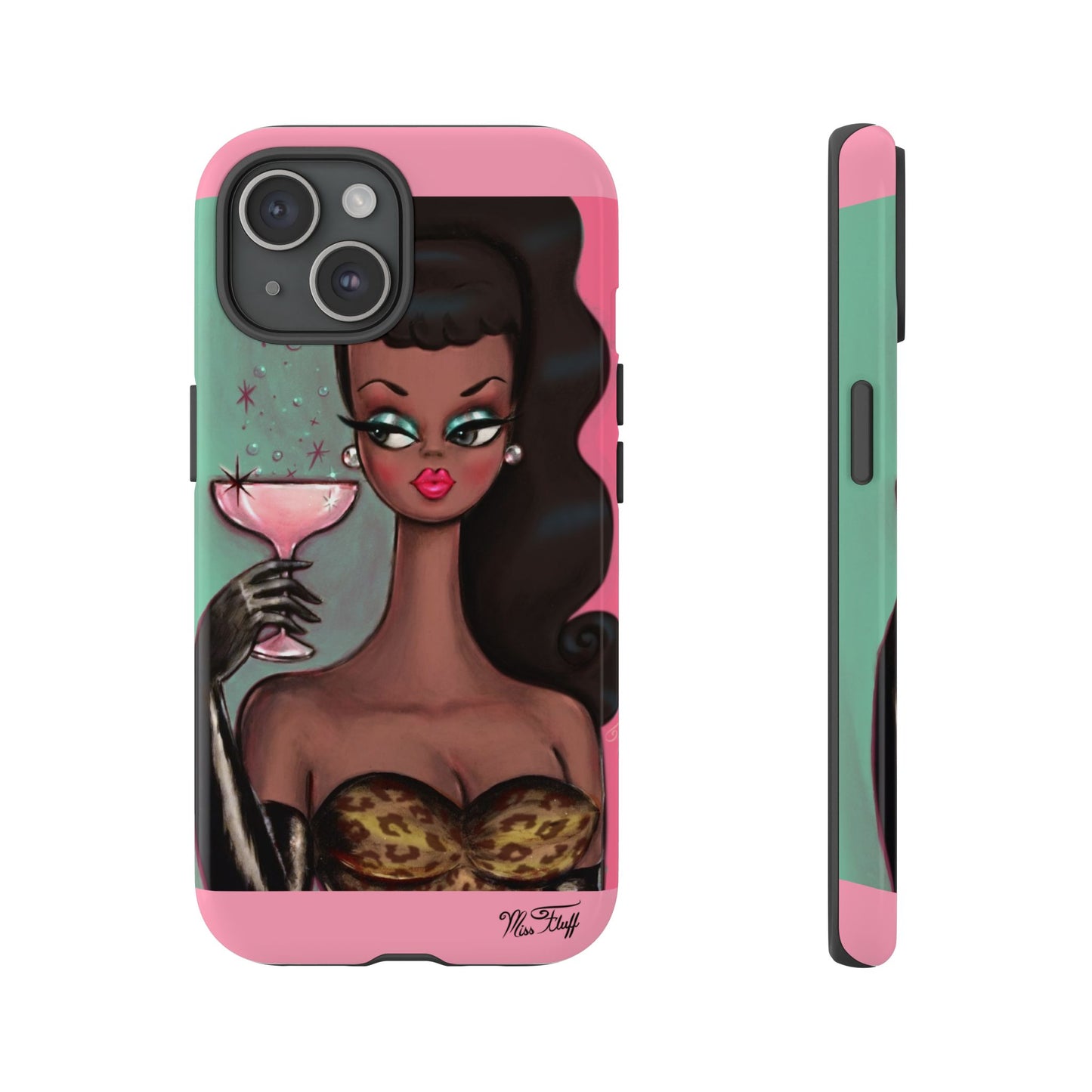 Brunette with Pink Champagne • Tough Phone Case