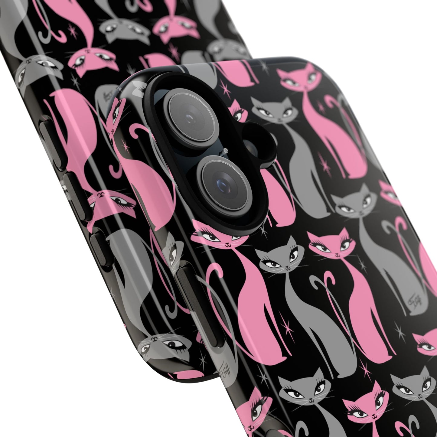 Mod Love Cats on Black • Tough Phone Case