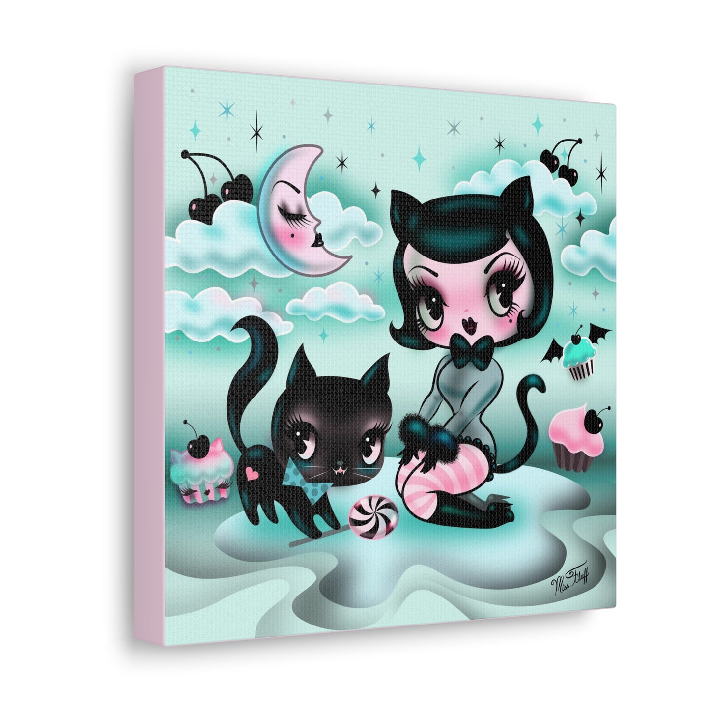 Kitten Doll with Cupcakes • Canvas Gallery Wrap