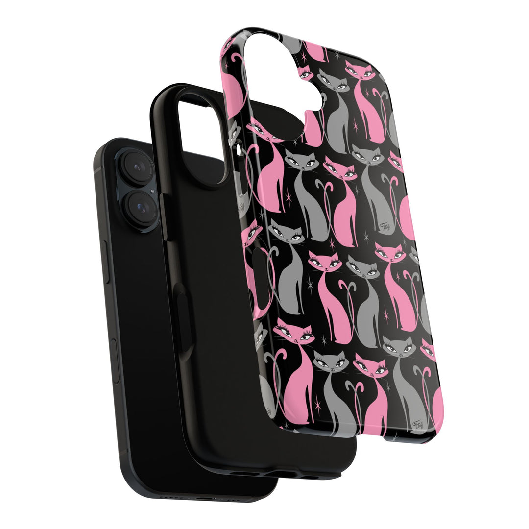 Mod Love Cats on Black • Tough Phone Case