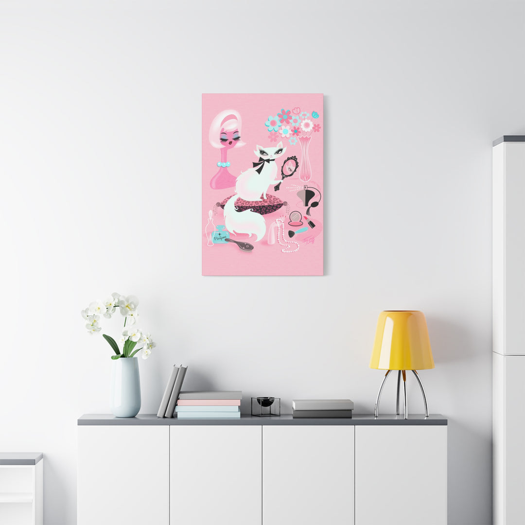 Boudoir Kitty with Mirror • Canvas Gallery Wrap