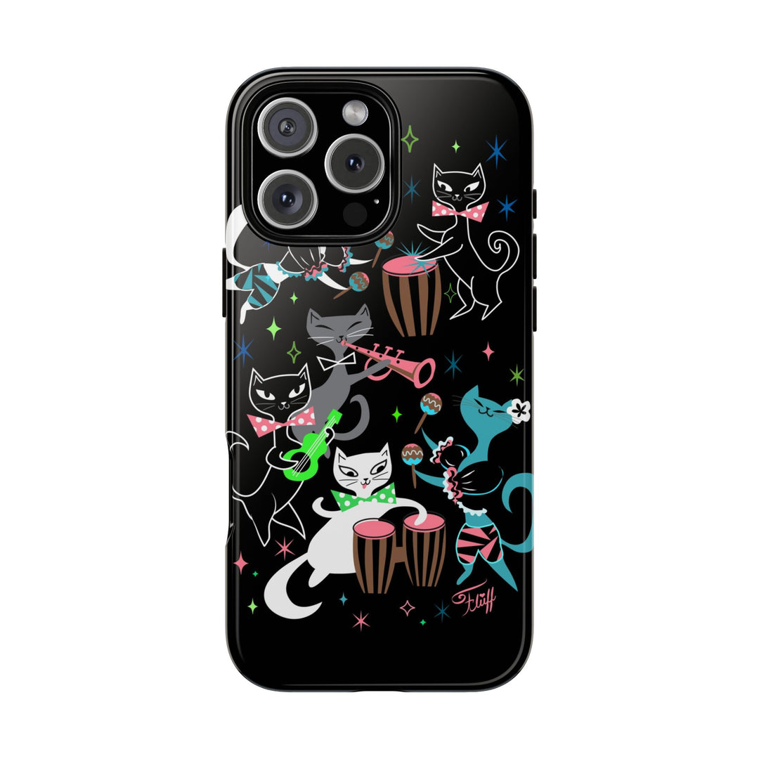 Mambo Kitties Band on Black • Tough Phone Case