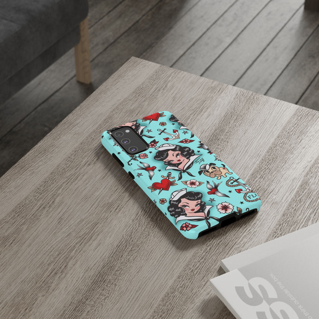 Suzy Sailor Girl on Light Blue • Phone Case