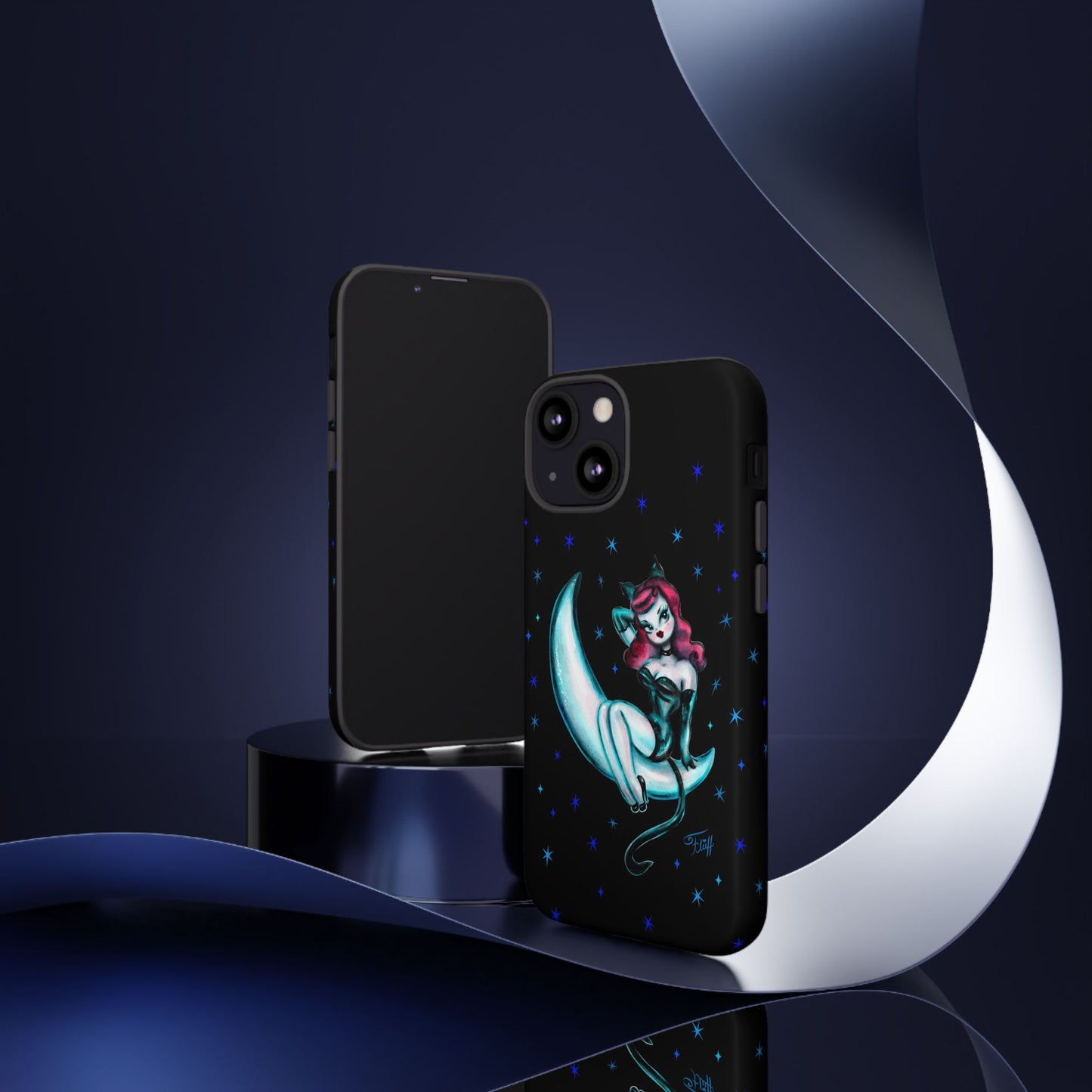 Kitten on the Moon • Tough Phone Case