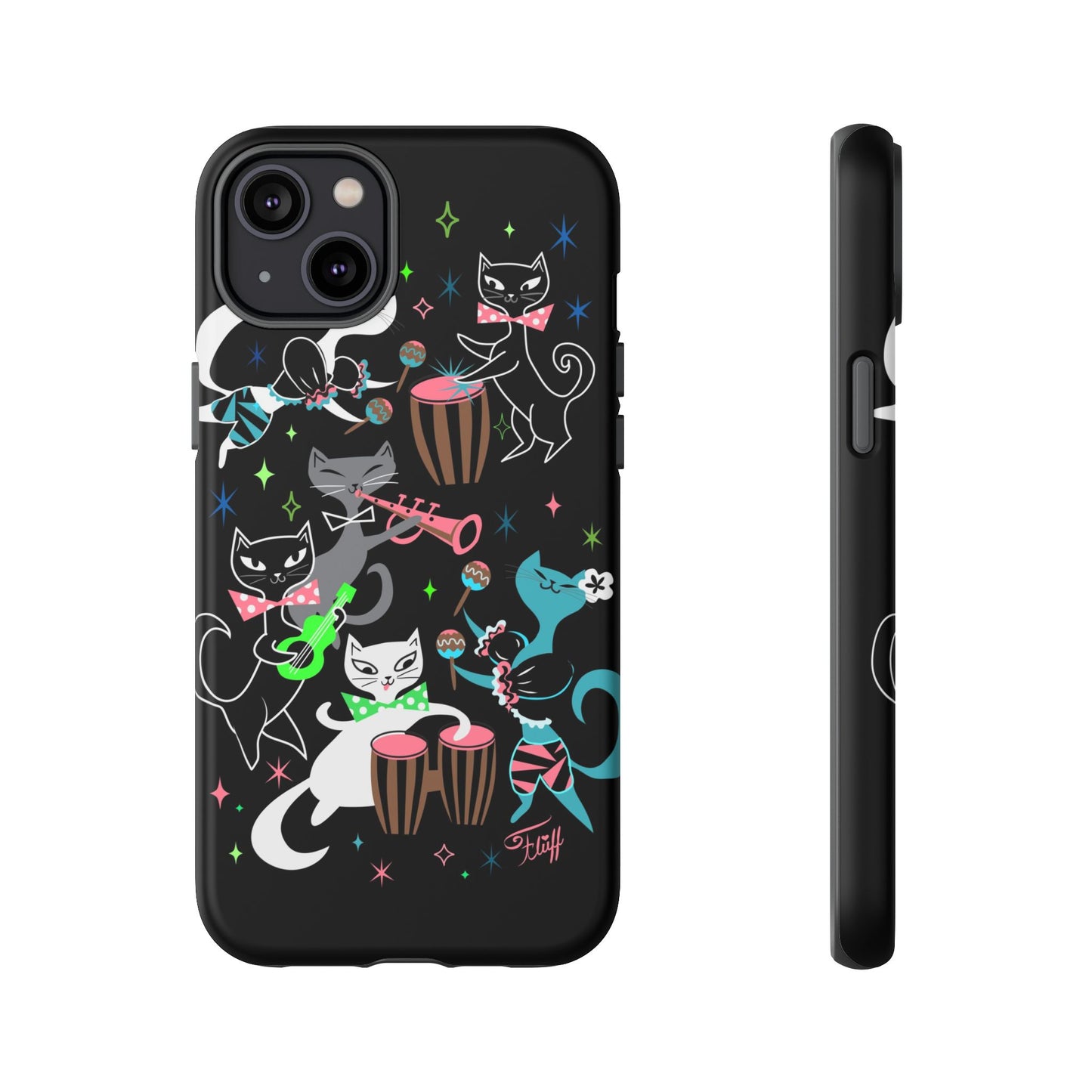 Mambo Kitties Band on Black • Tough Phone Case