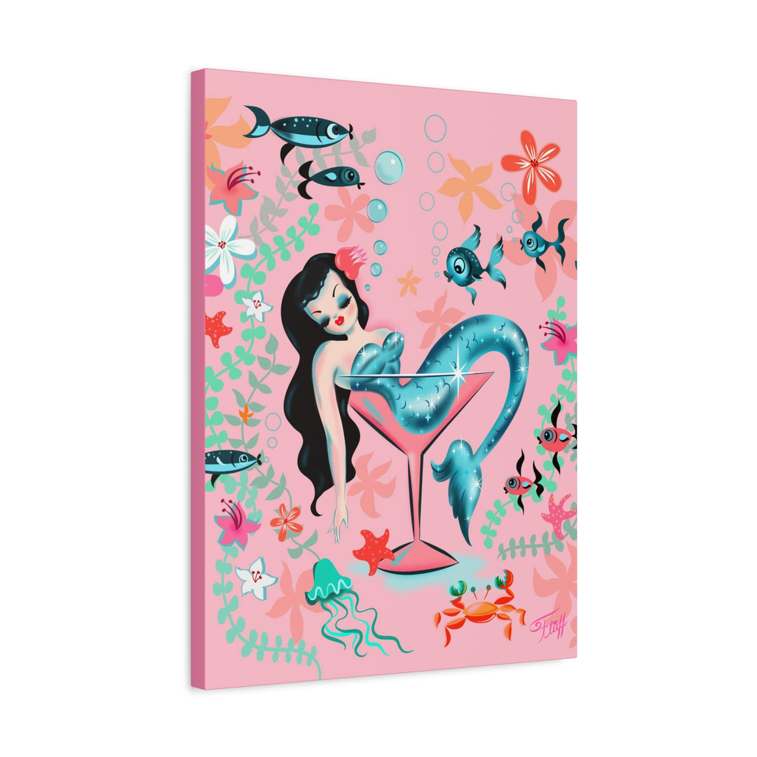 Tipsy Mermaid Peachy Pink • Canvas Gallery Wrap