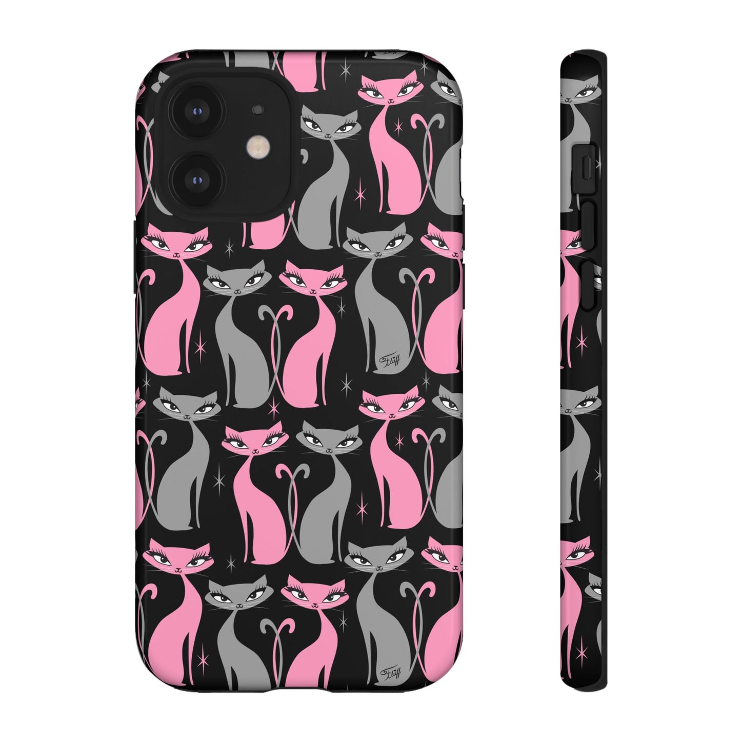 Mod Love Cats on Black • Tough Phone Case