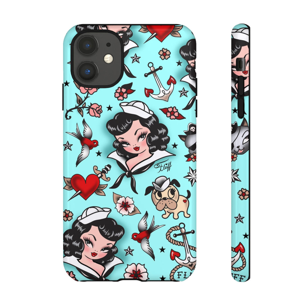 Suzy Sailor Girl on Light Blue • Phone Case