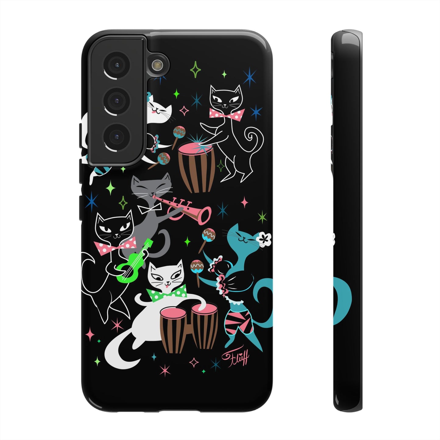 Mambo Kitties Band on Black • Tough Phone Case