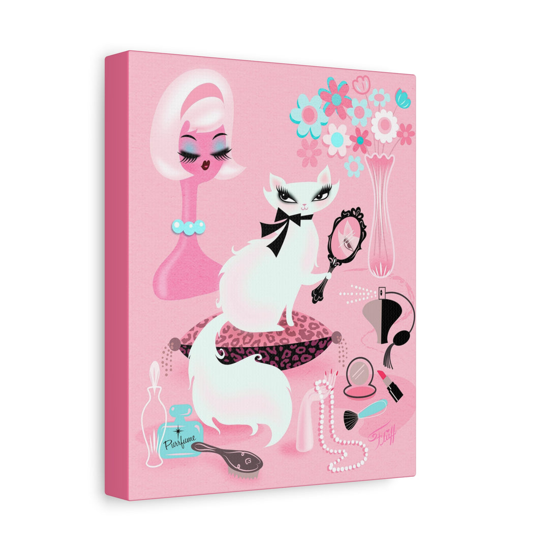 Boudoir Kitty with Mirror • Canvas Gallery Wrap