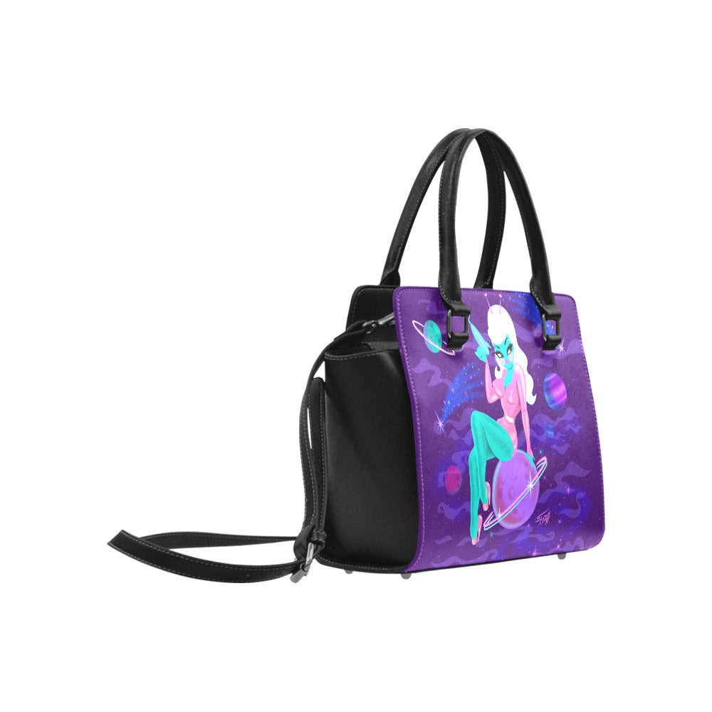 Alien Girl on Saturn • Handbag