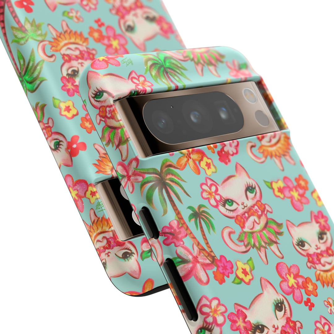 Hula Kitties Aqua • Tough Phone Case