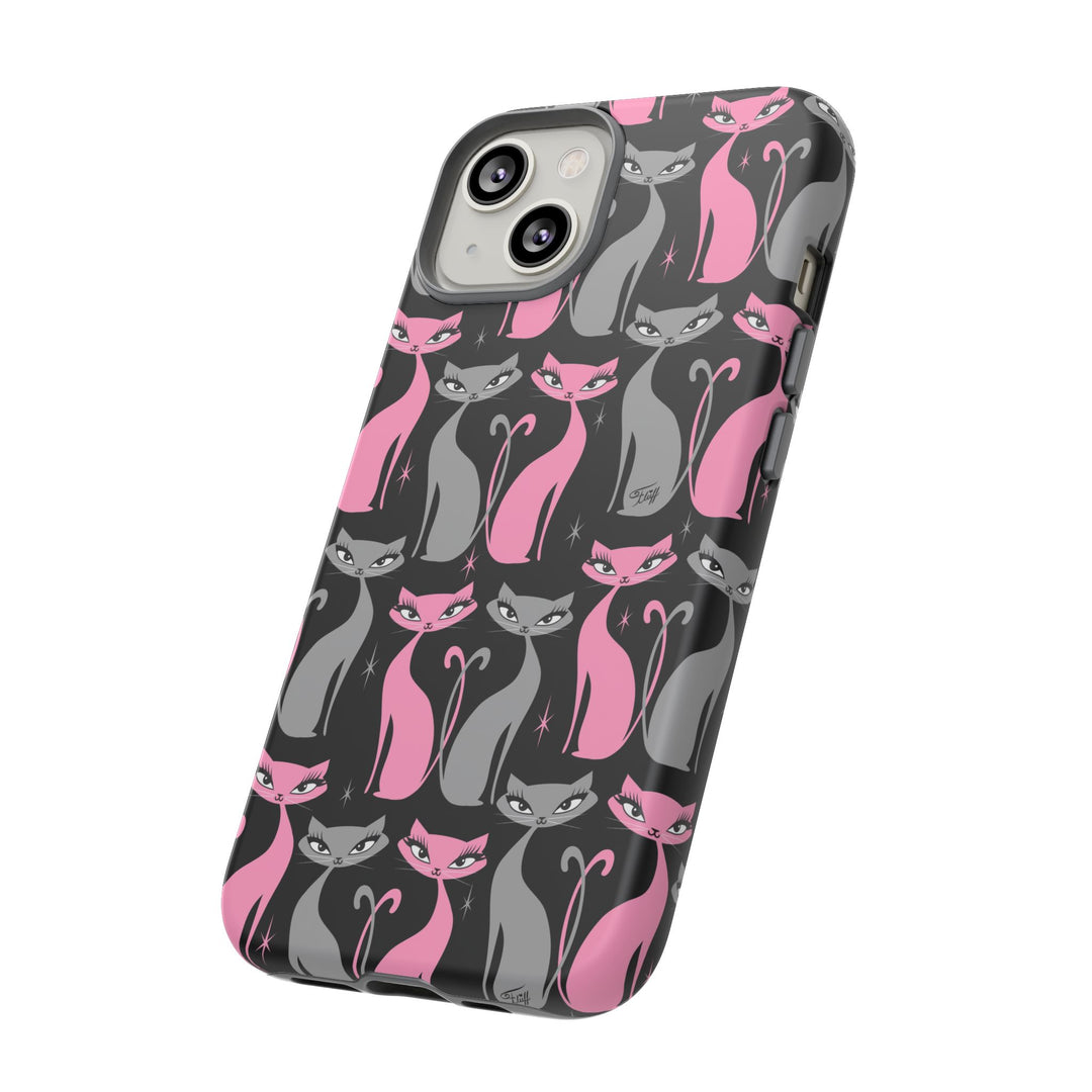 Mod Love Cats on Black • Tough Phone Case