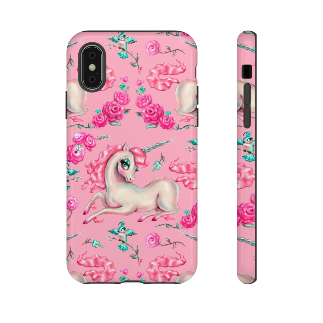 Unicorns and Roses on Pink • Tough Phone Case