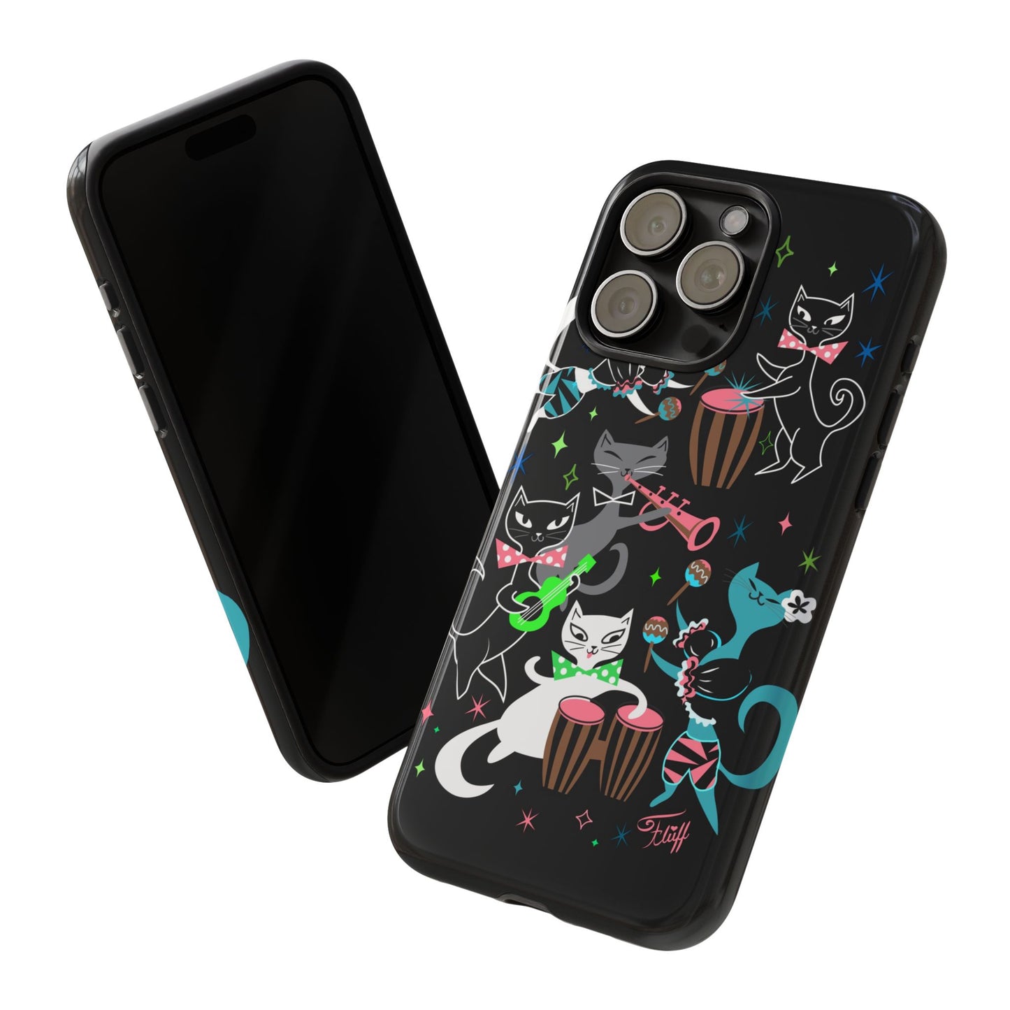 Mambo Kitties Band on Black • Tough Phone Case