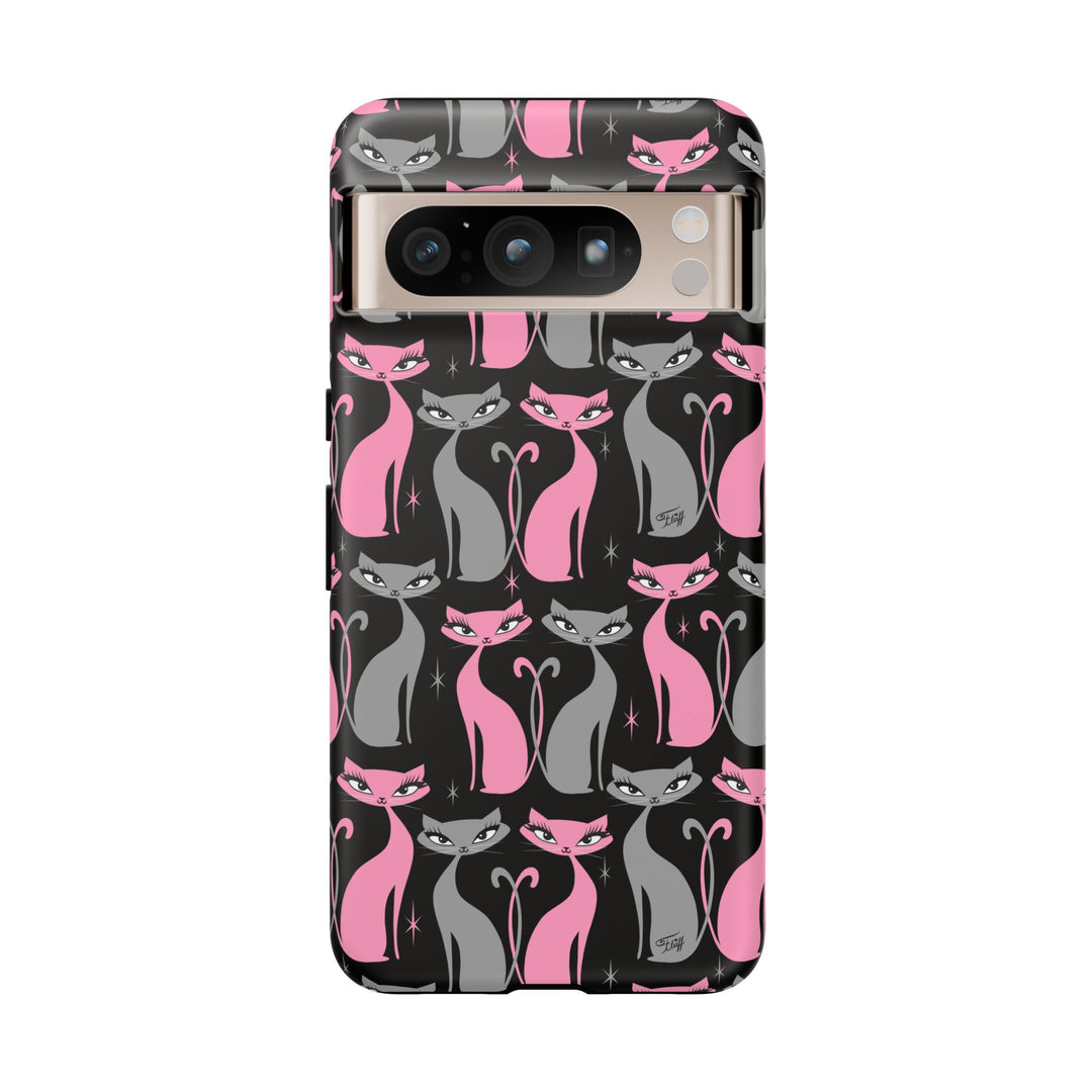 Mod Love Cats on Black • Tough Phone Case