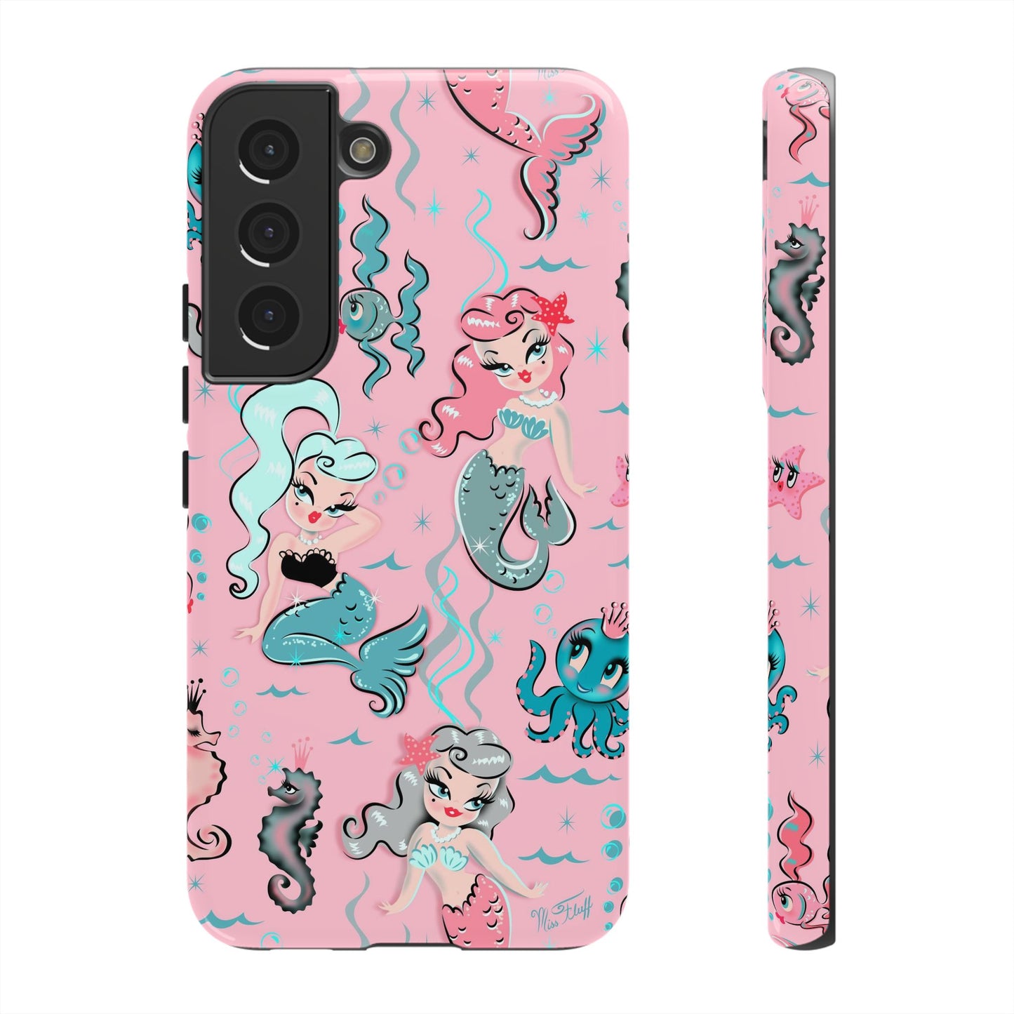 Babydoll Mermaids on Pink • Tough Phone Case