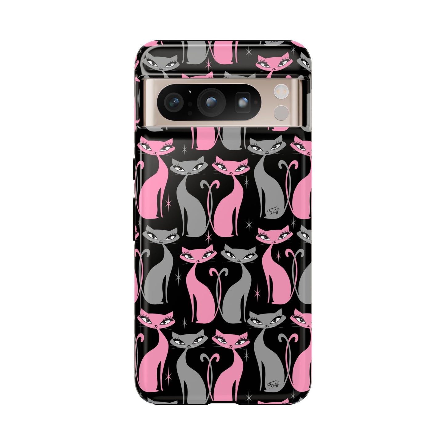 Mod Love Cats on Black • Tough Phone Case