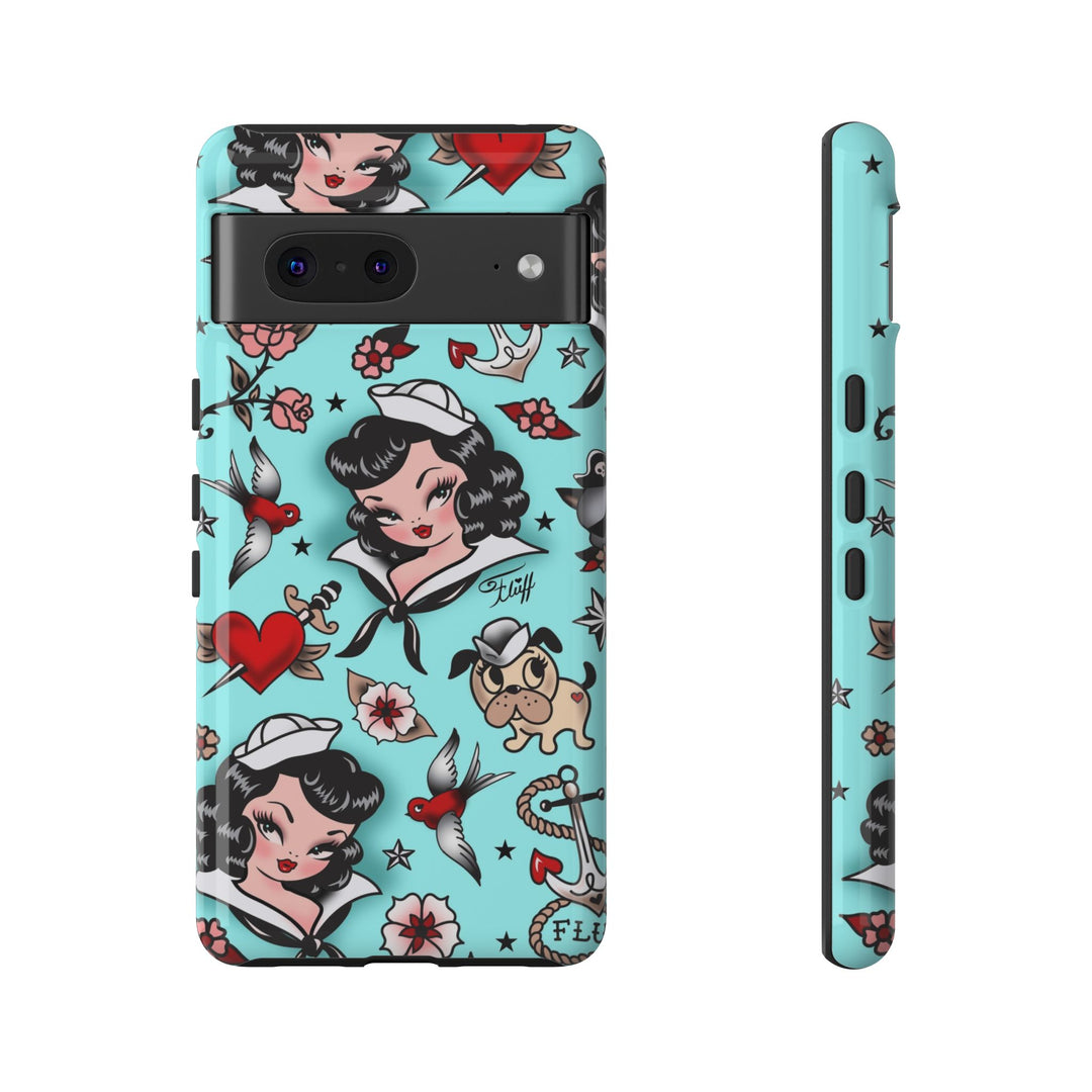 Suzy Sailor Girl on Light Blue • Phone Case