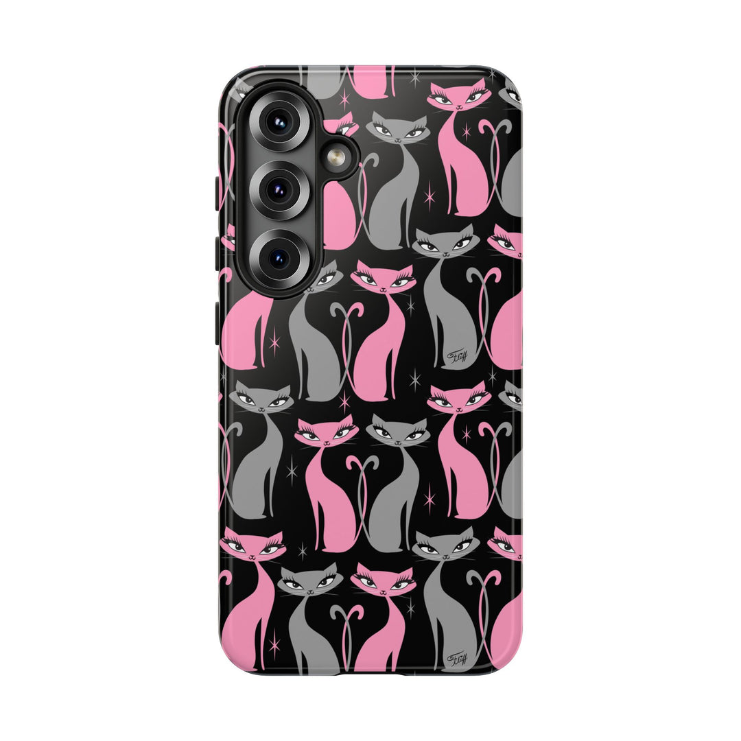 Mod Love Cats on Black • Tough Phone Case