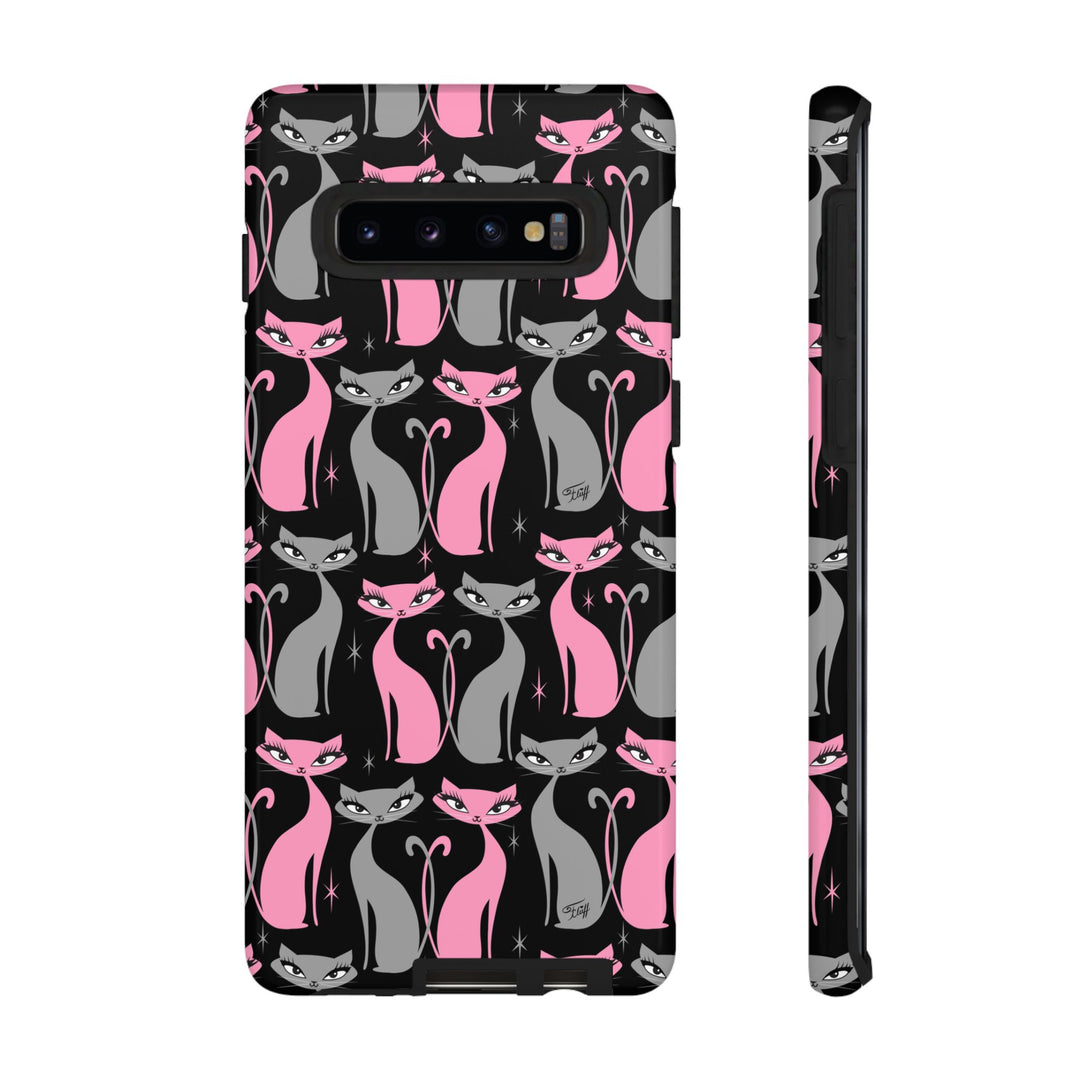 Mod Love Cats on Black • Tough Phone Case