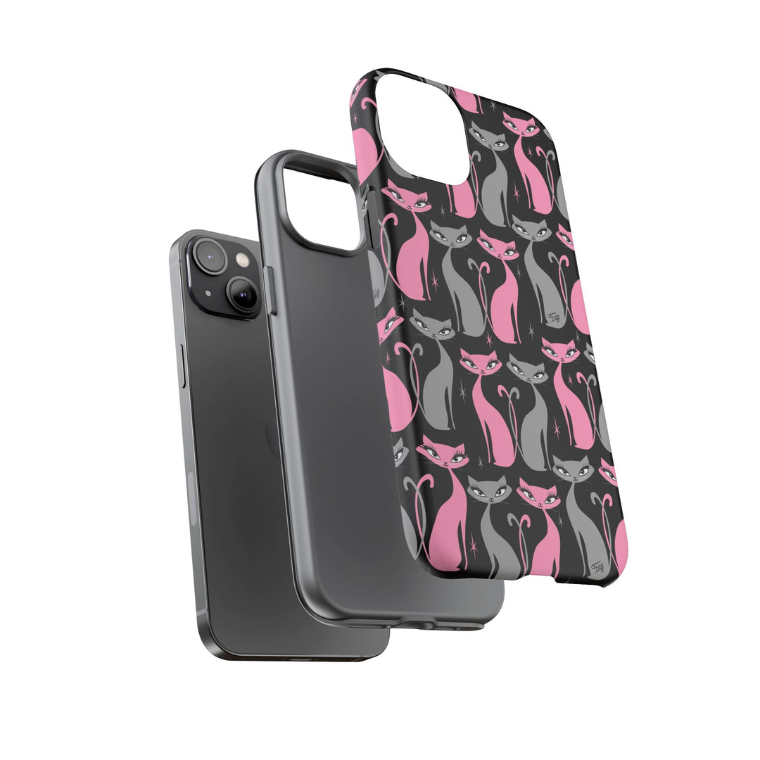 Mod Love Cats on Black • Tough Phone Case