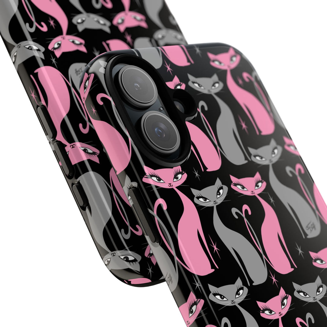 Mod Love Cats on Black • Tough Phone Case