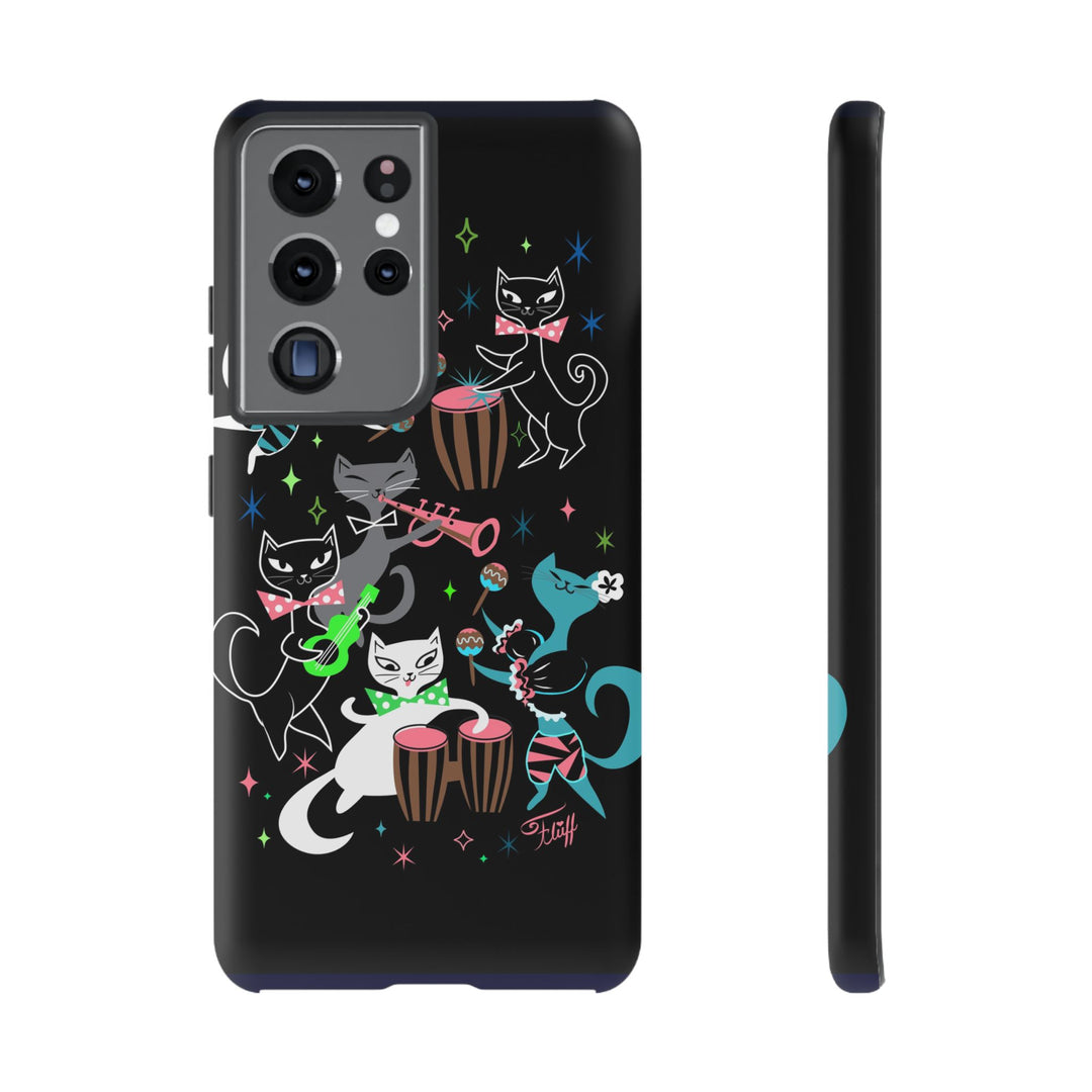 Mambo Kitties Band on Black • Tough Phone Case