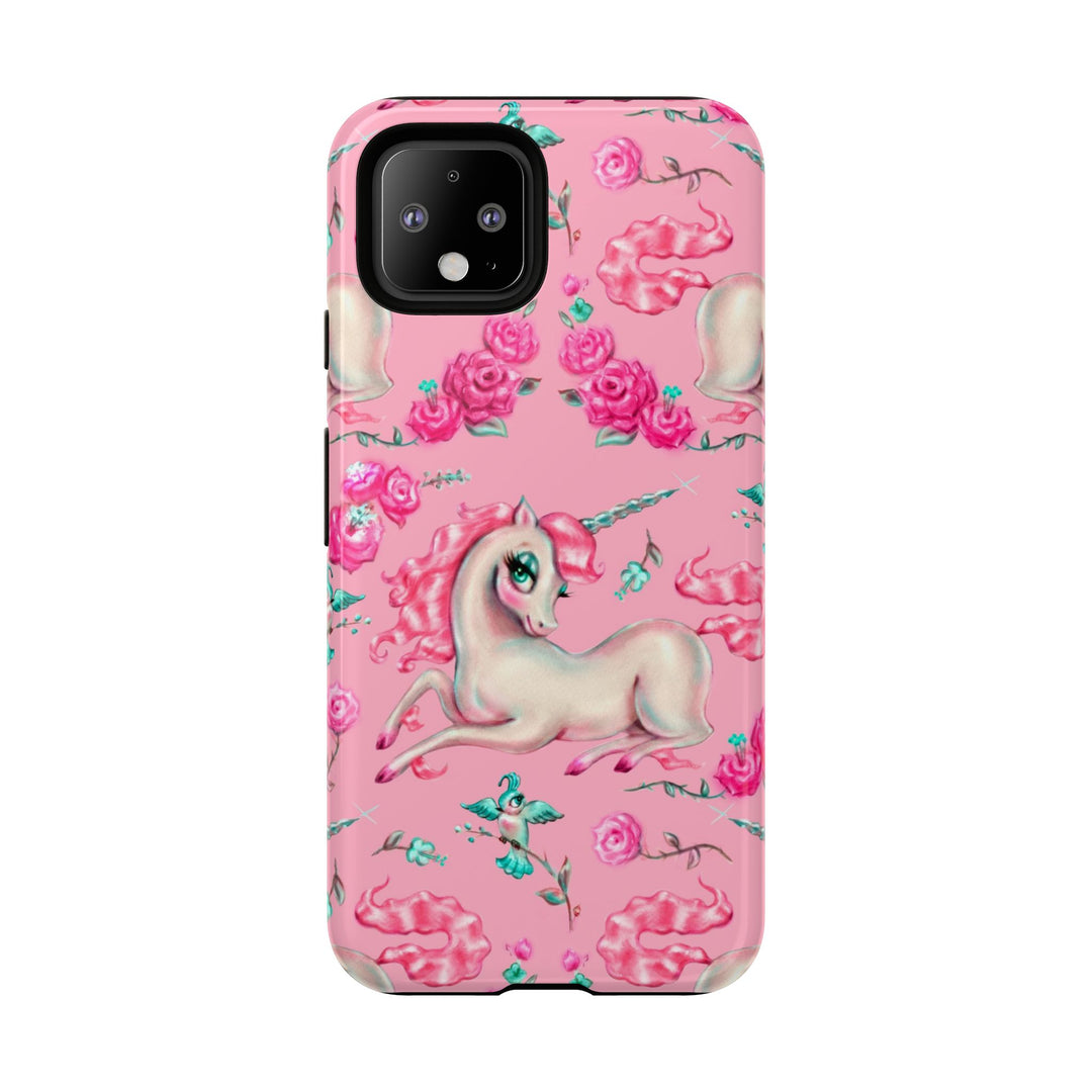 Unicorns and Roses on Pink • Tough Phone Case